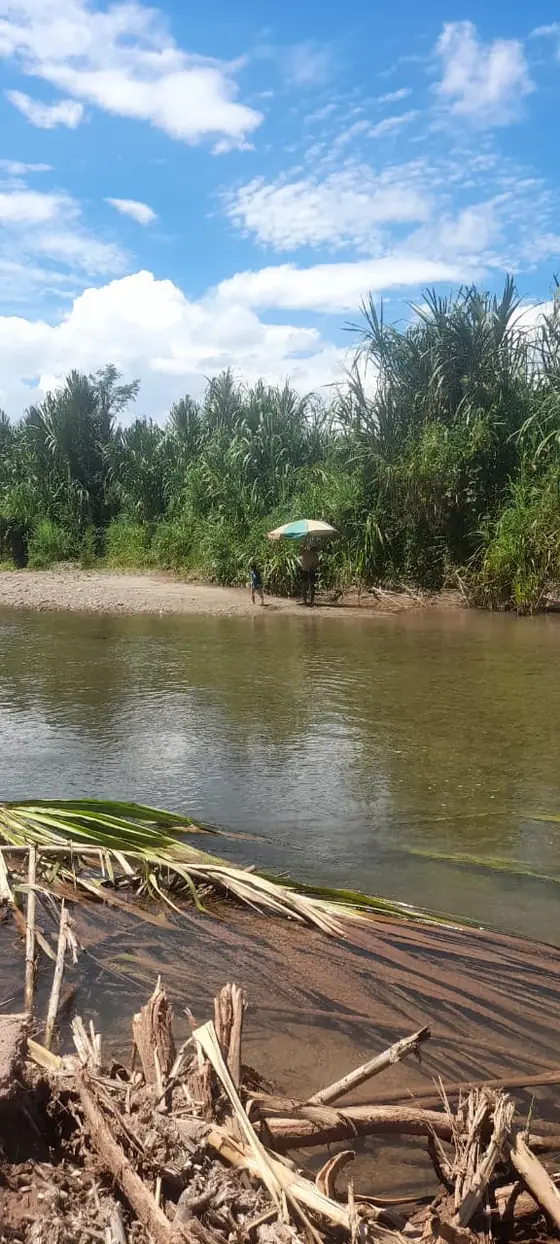 Playa del río junto al proyecto